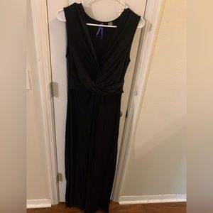 Long black seraphine maternity dress